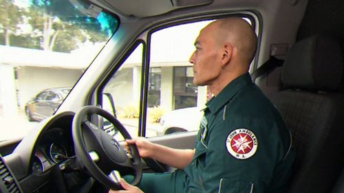 Mr Ackerman is now back driving ambulances, but still suffers pain from his injuries. (9NEWS)