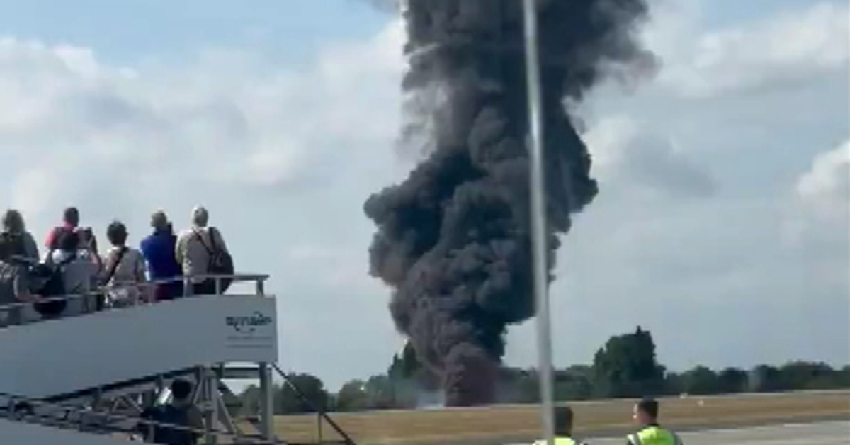 'Fireball' after plane crashes at London airport