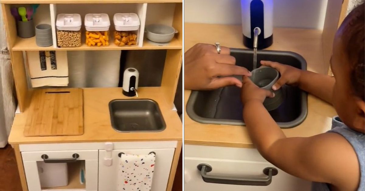 Dad transforms toy IKEA kitchen into fully functioning kitchen