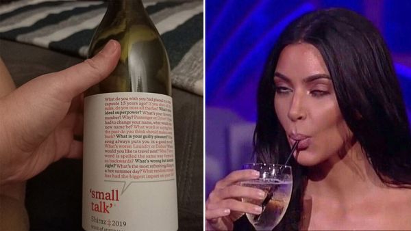 Aldi wine / Kim Kardashian sipping meme