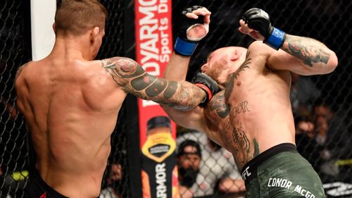 Poirier gets the better of McGregor at UFC 257. (Getty)