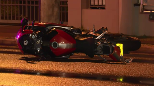 Police allege the 19-year-old rider stole a Suzuki motorbike and crashed it while overtaking cars. 