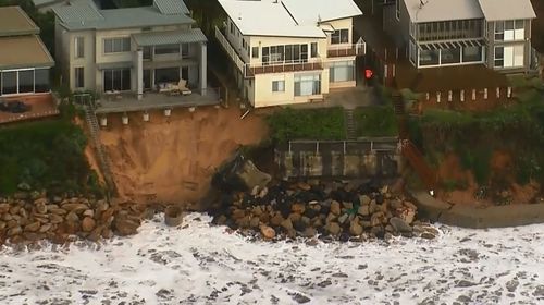 Erosion at Wamberal Beach, on the NSW Central Coast on June 17, 2020. 