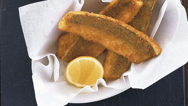 Crumbed King George Whiting and sauce gribiche