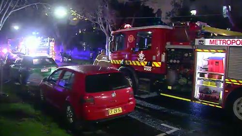 The fire broke out at a three-storey St Kilda apartment block. (9NEWS)