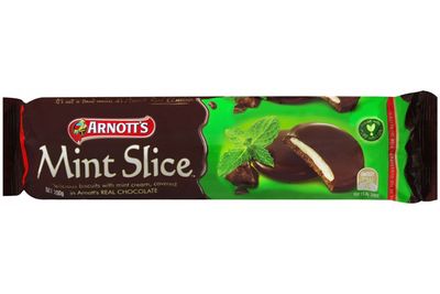 1.25 Mint Slice biscuits
are 100 calories