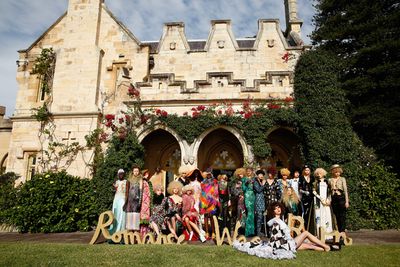 Romance Was Born celebrated 10 years in style this morning
at the stately home of gallery owner Roslyn Oxley. Amongst the antique
furniture and Bill Denson prints walked a parade of ladies-who-lounge in exquisite
demi couture creations. Click through to see the intricate details.&nbsp;