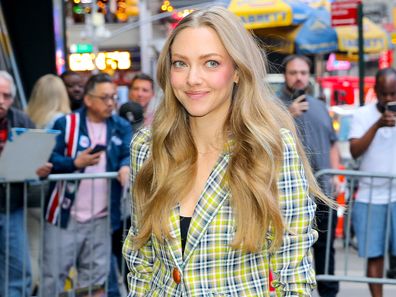 Amanda Seyfried is seen arriving at the Good Morning America show on May 30, 2023 in New York City. 