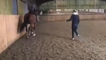 Video has emerged of decorated British dressage star Charlotte Dujardin repeatedly whipping a horse.