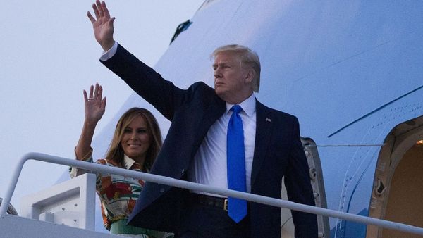 Donald and Melania leave Washiongton DC for the state visit to the UK.