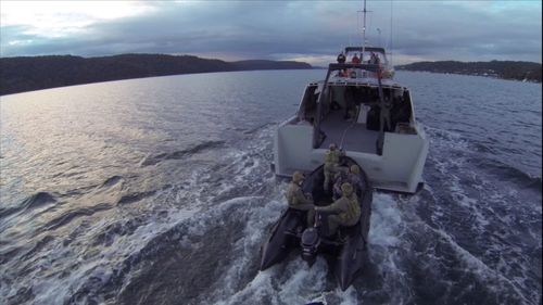 Towed by a mothership, preparing for a staged beach assault. (9NEWS)