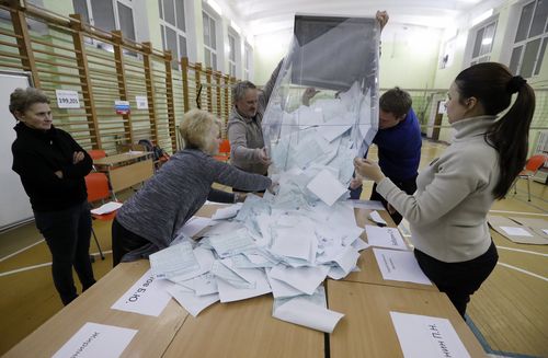 The Russian Central Election Commission is now contending with claims of vote stuffing. (AAP)