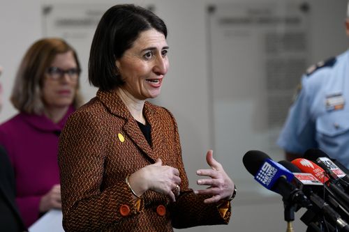 NSW premier Gladys Berejiklian speaking about the latest coronavirus figures in the state on Friday May 8, 2020.