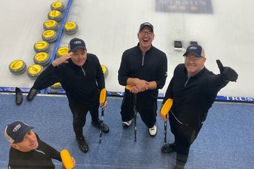 The Curlews (Andrew Swain is far right of shot giving a thumbs up) were born over a few 'lemonades'.