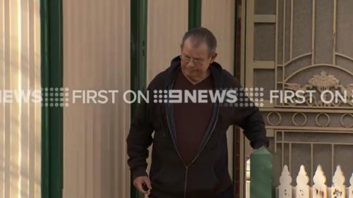 George Williams leaving daughter-in-law Roberta Williams' house earlier today. (9NEWS)