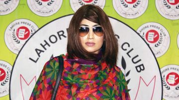 Pakistani social media celebrity, Qandeel Baloch arrives for a press conference in Lahore on June 28, 2016. (AFP)