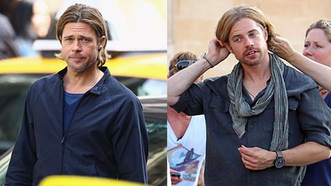 Brad Pitt and his stunt double