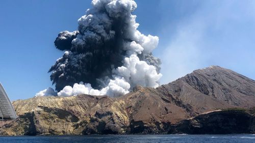 Tour groups were on the island when it erupted.