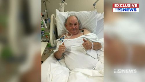 Two of his grandsons' teachers leapt into action performing CPR and using a defibrillator machine to save his life. Picture: 9NEWS.