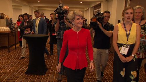 Ms Bishop was speaking at an event when she met the Canberra student.