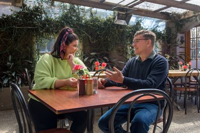 Frank and Tanya sit at Nile Street Cafe