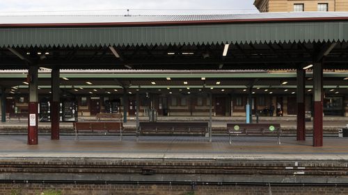 A quiet scene at Central Station as a strike takes place. 