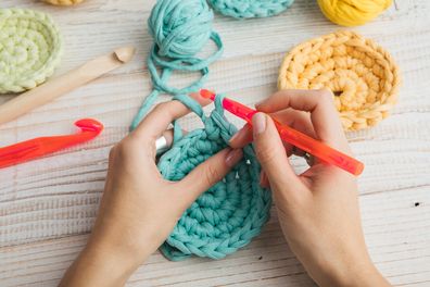 Woman crochet