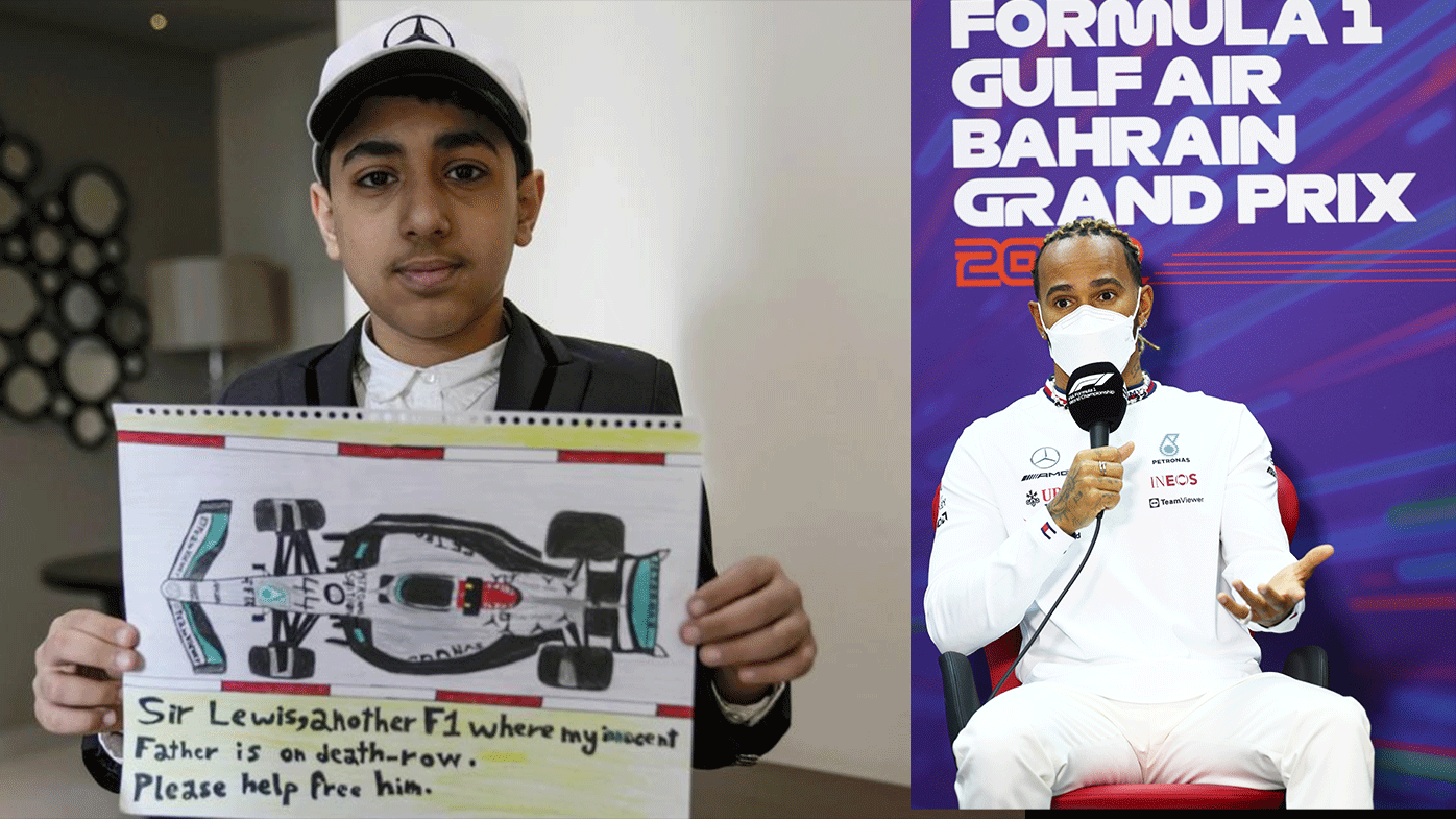 Son of man on Bahrain death row sends Hamilton a new drawing