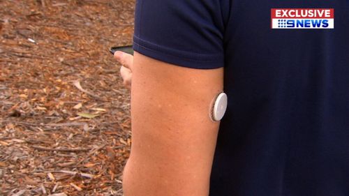 Diabetics can use their phone to scan a sensor on the back of their arm (9NEWS)