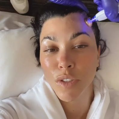 Kourtney Kardashian preps for the 2022 Oscars.