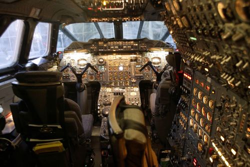 The Concorde cockpit.