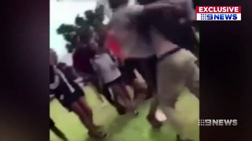 Video of the brawl was shared on social media. (9NEWS)