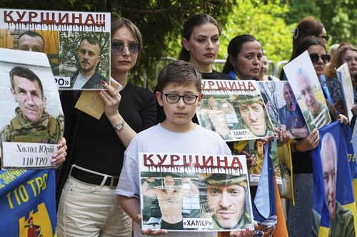 Family members of Ukrainian prisoners