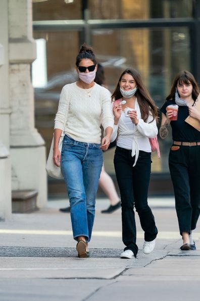 Katie Holmes and Suri Cruise are seen on September 08, 2020 in New York City