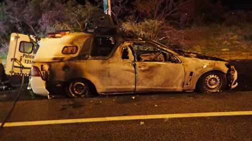 Police car badly burnt after patrol in Perth’s northern outer-suburbs