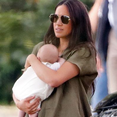 Meghan with her son Archie at the polo