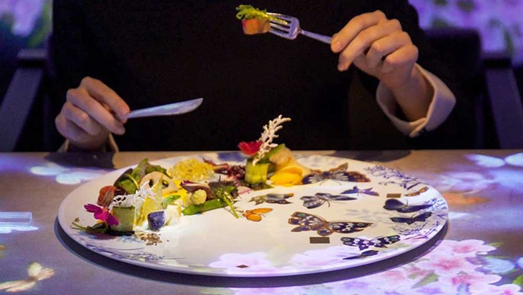 The interactive Tokyo restaurant where your dish causes flowers to bloom The interactive Tokyo restaurant where your dish causes flowers to bloom