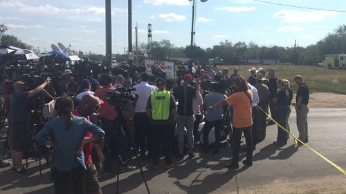 Sutherland Springs has been flooded with international media since the shooting. (Lizzie Pearl)