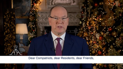 Prince Albert of Monaco gives annual New Year's speech without Princess Charlene.