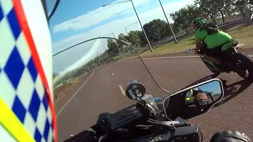 The rider reached speeds of 280km/h on a suburban Palmerston road while attempting to evade police.