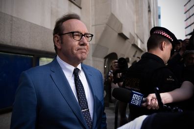 Actor Kevin Spacey leaves the Central Criminal Court on July 14, 2022 in London, England. 