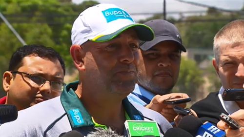 Cricket coach Darren Lehmann spoke at the training session in Adelaide today. (9NEWS)