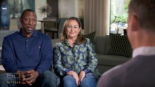 Simmons' parents Dave - a former pro basketballer - and Julie. (60 Minutes)