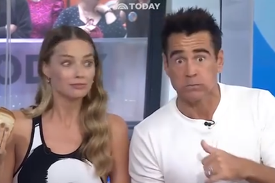 Margo Robbie and Colin Farrell in shock after he swears on live TV