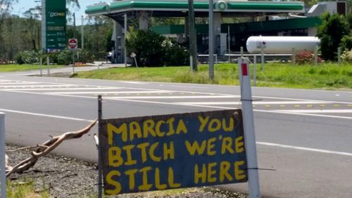 Queensland town almost wiped out by Cyclone Marcia puts up cheeky sign
