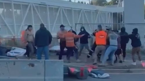 CFMEU brawl at construction site Brisbane 