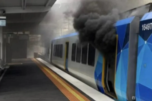 Um incêndio em um trem de Melbourne causado por uma bicicleta eletrônica no início deste ano