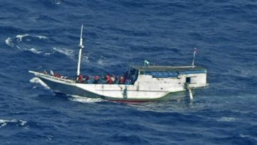 An asylum seeker boat in the Java Sea. (AAP)