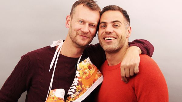 Fashion editor Damien Woolnough and lawyer Adam Russoniello will walk from Sydney to Brisbane for marriage equality. 