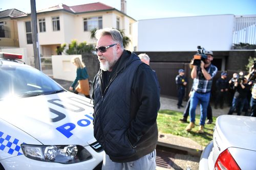 Sandilands arrived at Ibrahim's Dover Heights home as police searched the property. Picture: AAP.
